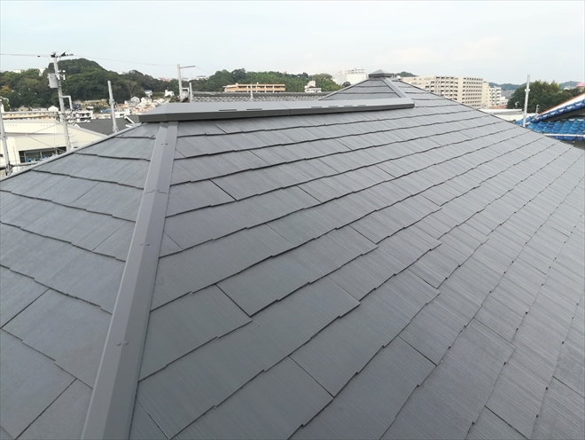 横須賀市平作にて外壁塗装はパーフェクトトップ、屋根塗装はファイン